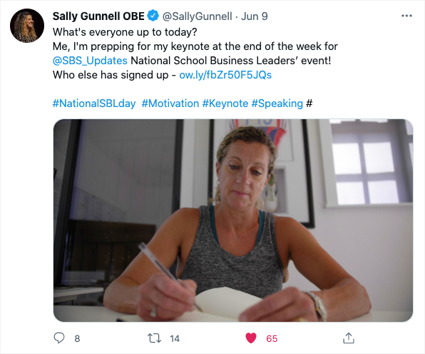 Sally Gunnell tweet
