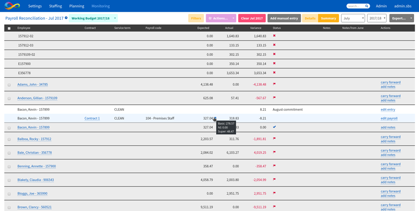 SBS Online Payroll Reconciliation old